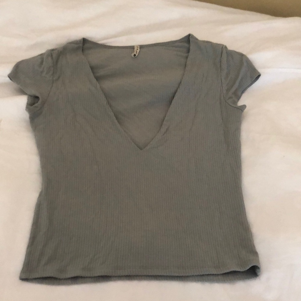 Ribbed Deep V top